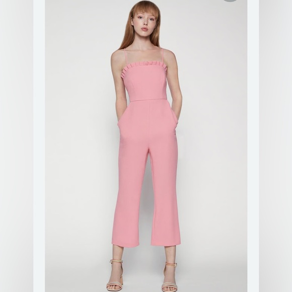 BCBGeneration Blush Pink Ruffled Jumpsuit - Picture 1 of 6
